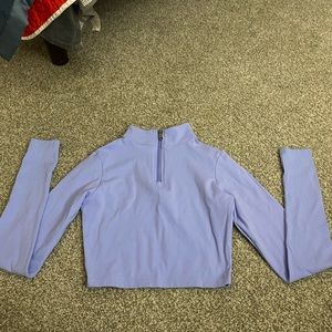 Cropped quarter zip top - light purple